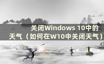 关闭Windows 10中的天气（如何在W10中关闭天气）